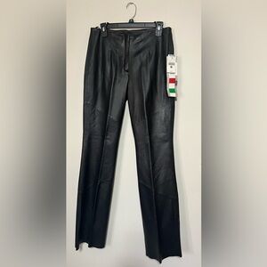 Wilsons Leather Women's Dark Leather Straight Leg Pants